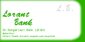 lorant bank business card